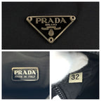 Prada Tessuto Triangular Black Silver Nylon Handbag Pouch — view 3