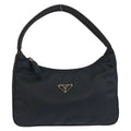 Prada Tessuto Triangular Black Silver Nylon Handbag Pouch