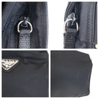 Prada Tessuto Black Silver Nylon Shoulder Bag Pochette — view 5