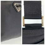 Prada Tessuto Black Silver Nylon Shoulder Bag Pochette — view 5