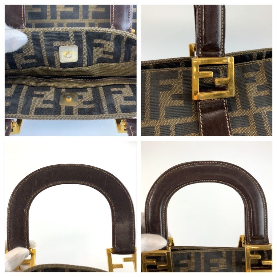 Fendi Zucca Brown Gold Canvas Tote — view 5