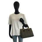 Fendi Zucca Brown Gold Canvas Tote — view 6