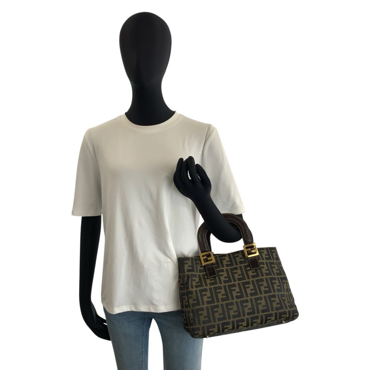Fendi Zucca Brown Gold Canvas Tote — view 6