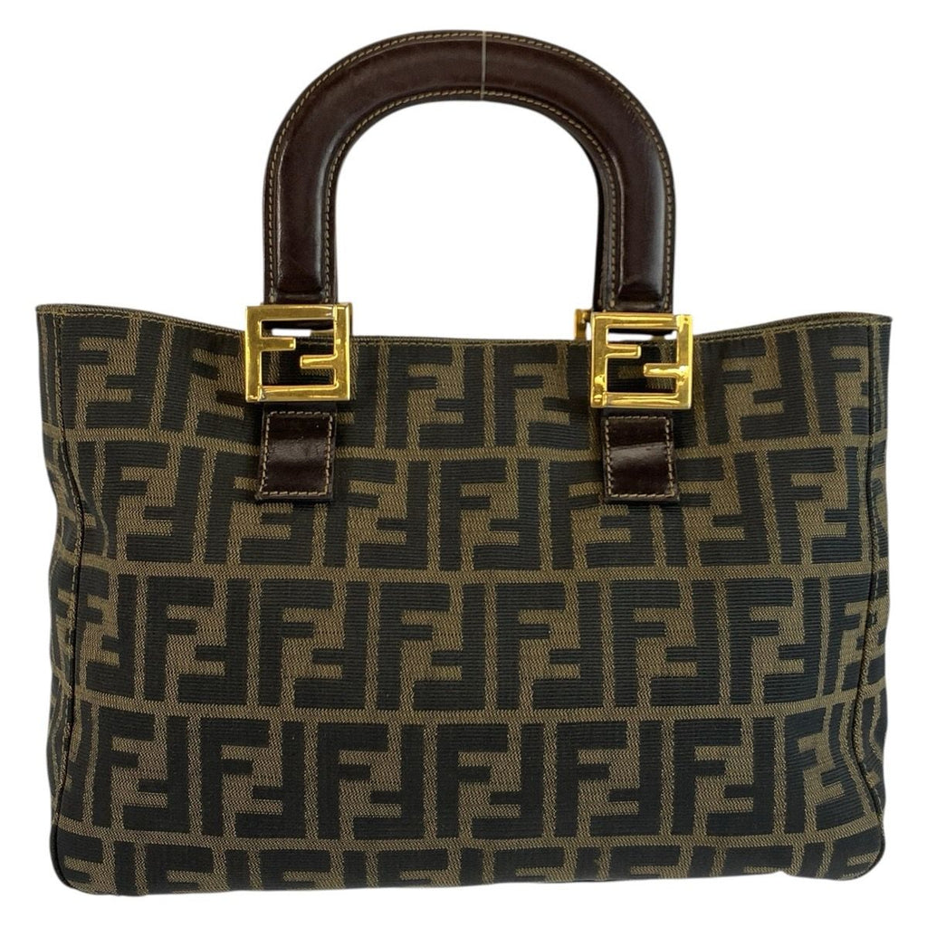 Fendi Zucca Brown Gold Canvas Tote