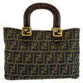Fendi Zucca Brown Gold Canvas Tote
