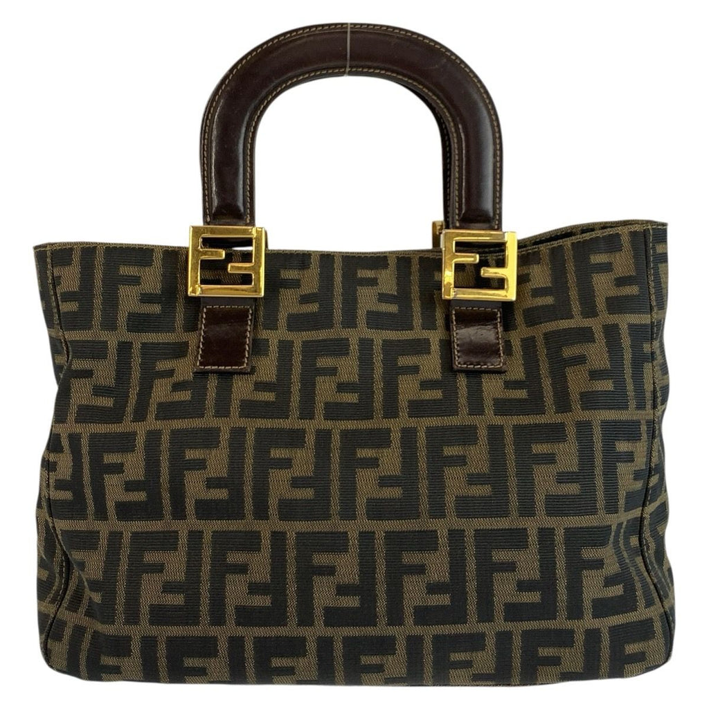Fendi Zucca Brown Gold Canvas Tote — view 2