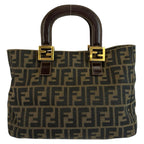 Fendi Zucca Brown Gold Canvas Tote — view 2