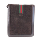 Gucci Vintage Sherry Line Brown Gold Suede Leather Shoulder — view 2