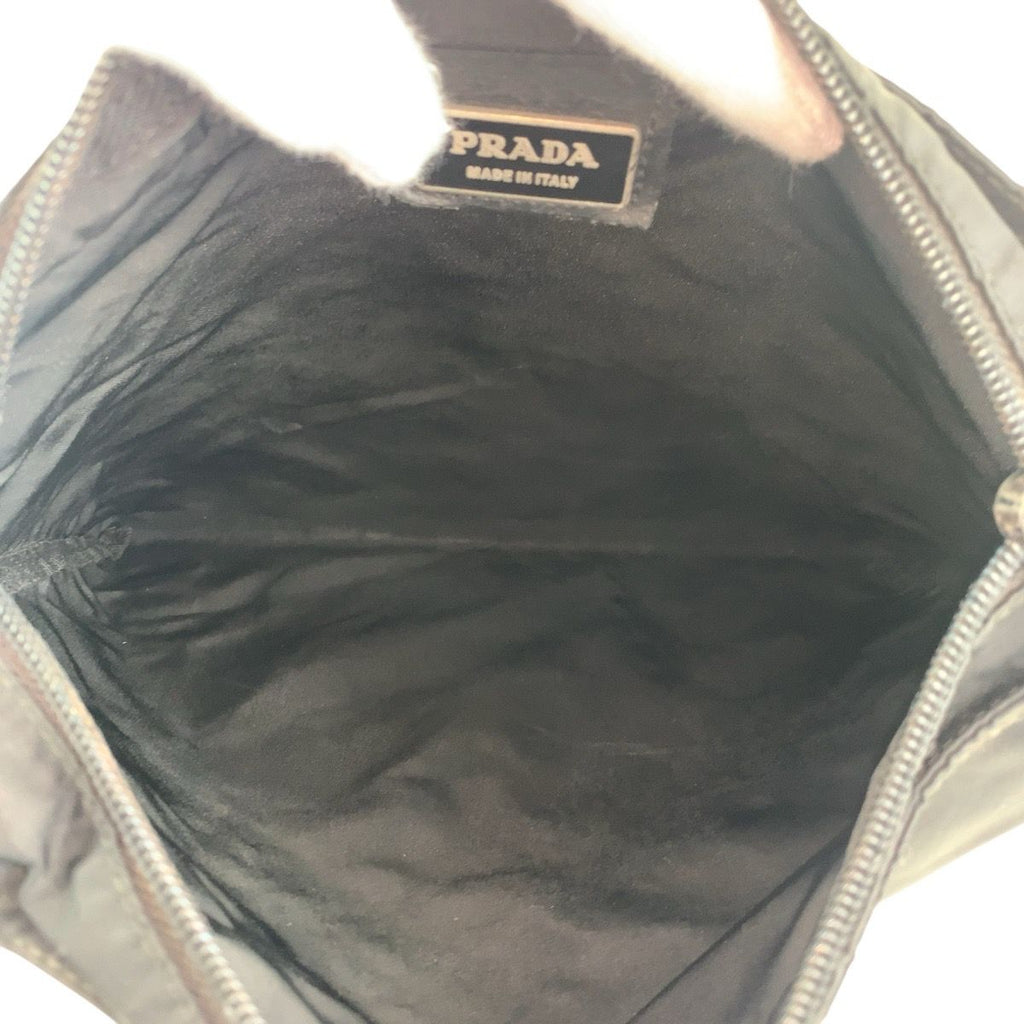 Prada Tessuto Black Silver Nylon Shoulder — view 8