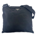 Prada Tessuto Black Silver Nylon Shoulder