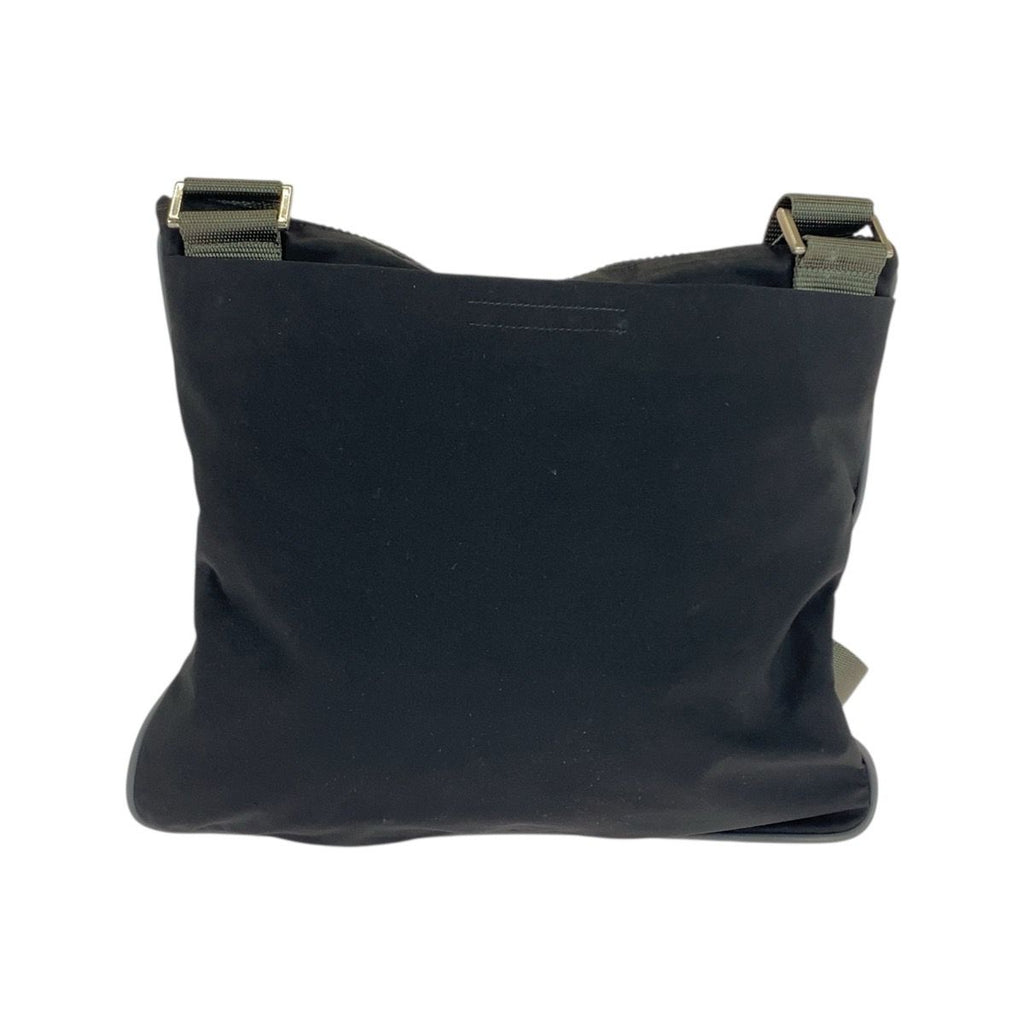 Prada Sports Black Khaki Silver Nylon Shoulder Bag Pochette — view 2