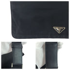 Prada Tessuto Black Silver Nylon Shoulder Bag Crossbody Pochette — view 6