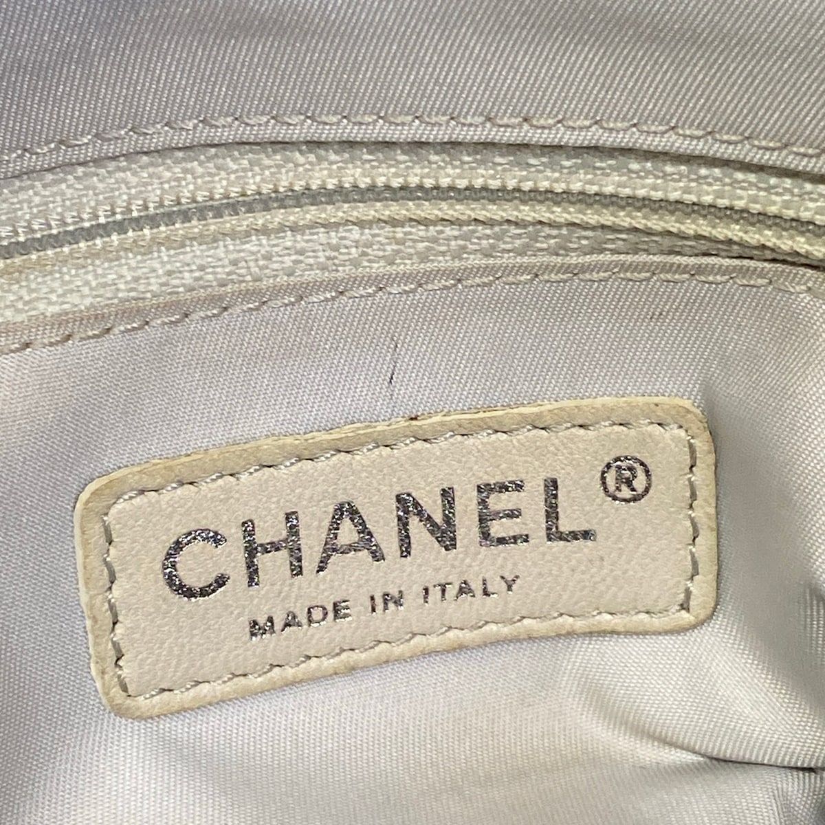 Chanel Tote Paris Biarritz PM Silver Ivory — view 8