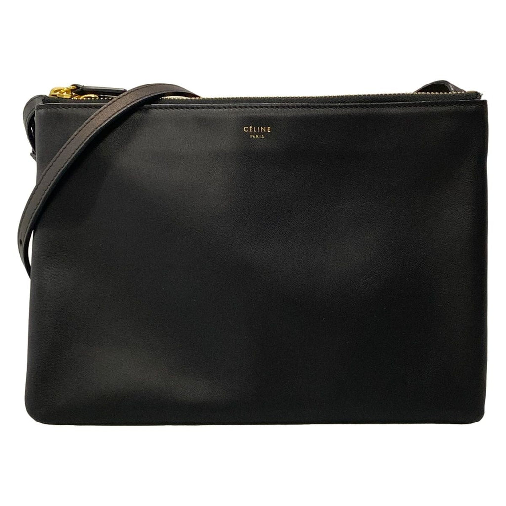 Celine Shoulder Bag Trio Large Black Lambskin