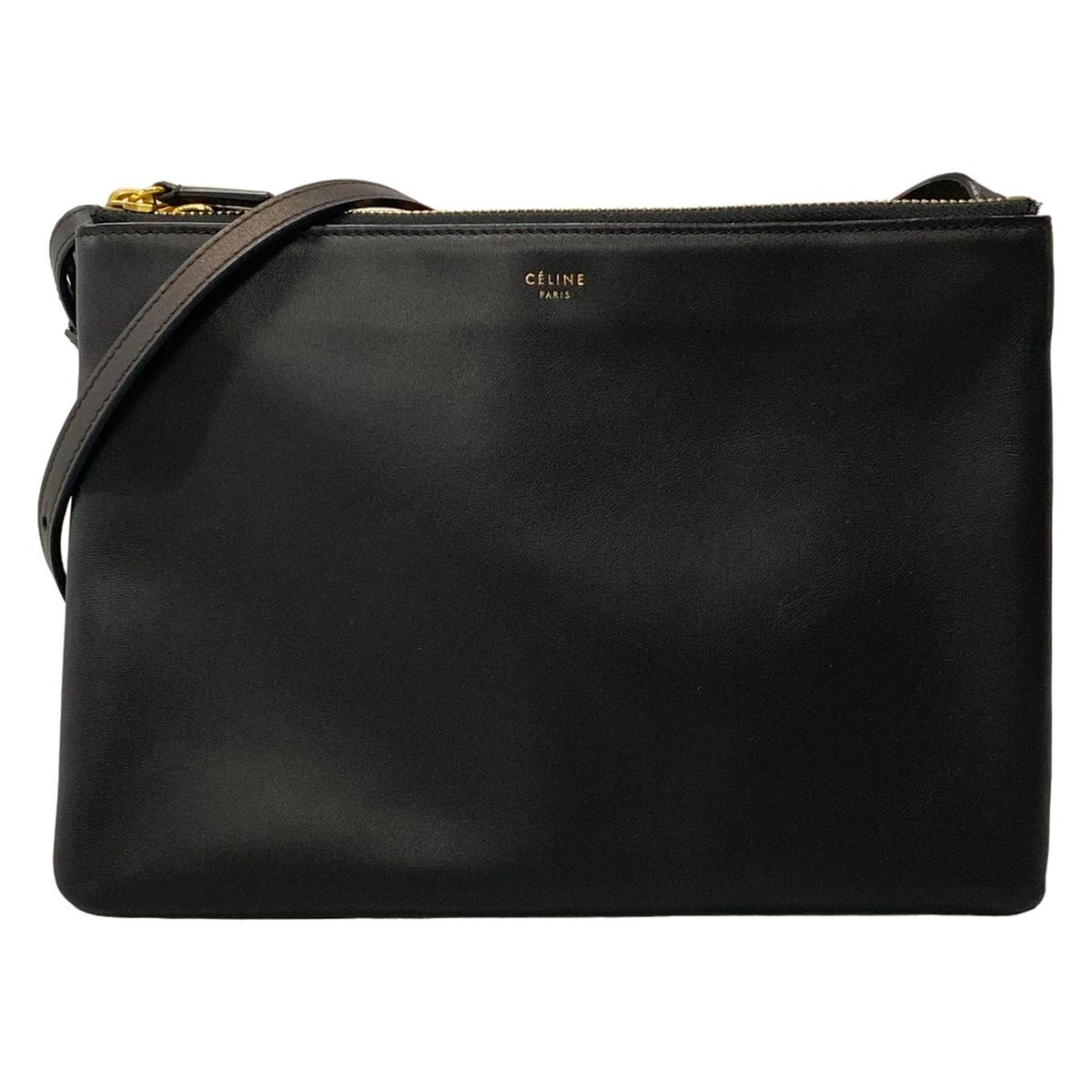Celine Shoulder Bag Trio Large Black Lambskin