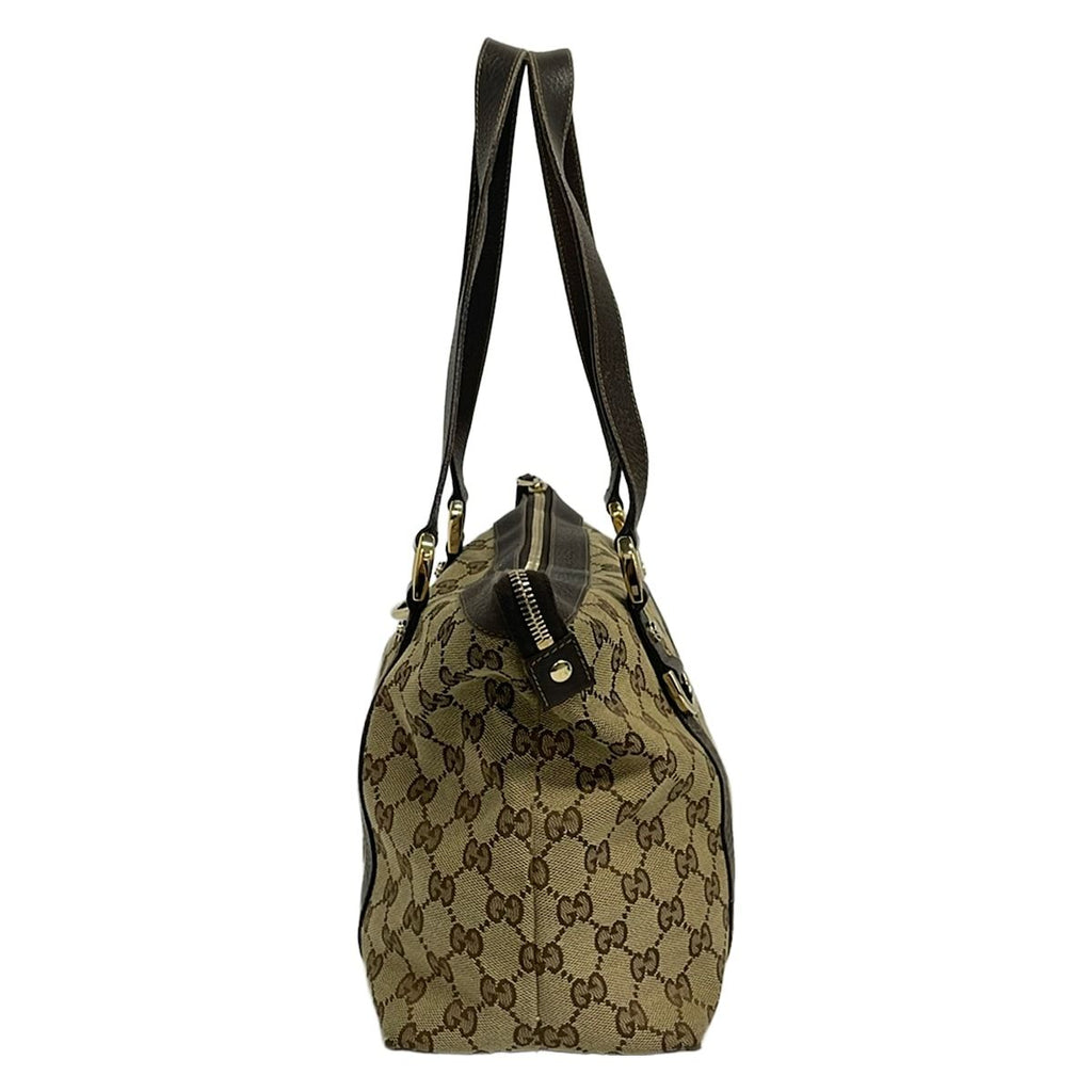 Gucci Shoulder Bag Abbey GG Pattern Beige Brown Leather — view 2