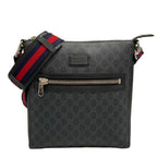 Gucci Shoulder Bag GG Plus Supreme Dark Gray Black Multi Leather