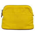 Hermes Pouch Yellow Brown Leather