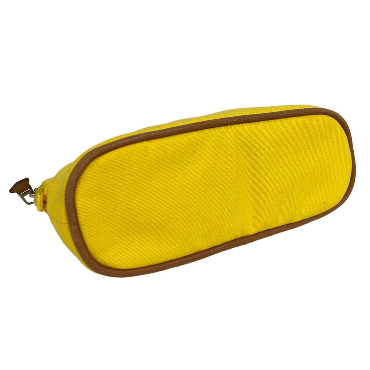 Hermes Pouch Yellow Brown Leather — view 3