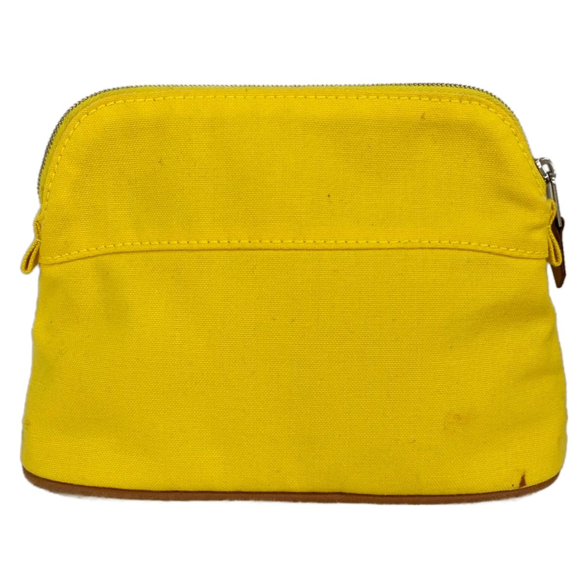 Hermes Pouch Yellow Brown Leather — view 2