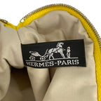 Hermes Pouch Yellow Brown Leather — view 5