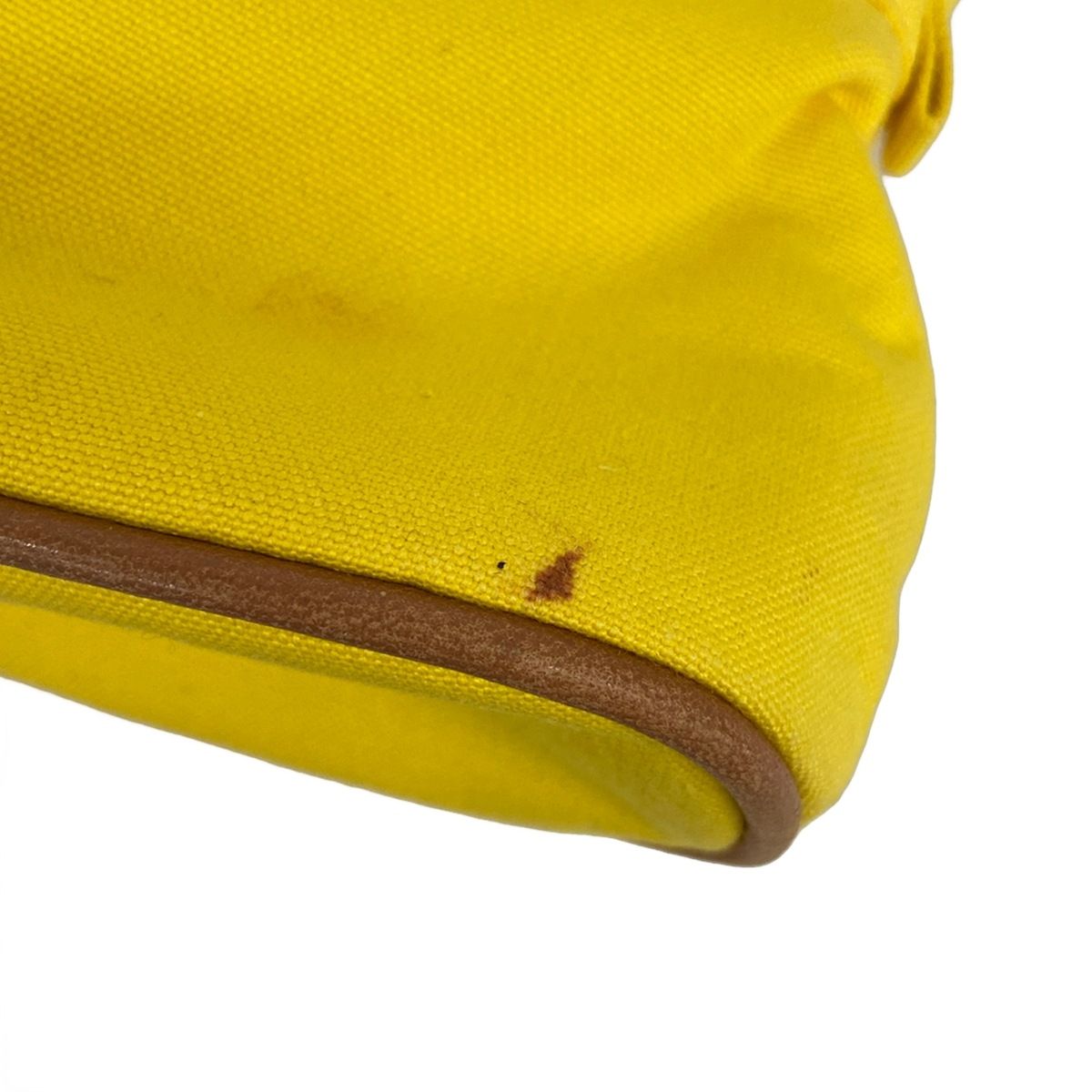 Hermes Pouch Yellow Brown Leather — view 7