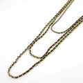 Chanel Necklace CC Logo Leather Gold Black Triple Strand