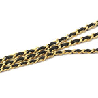 Chanel Necklace CC Logo Leather Gold Black Triple Strand — view 6