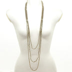 Chanel Necklace CC Logo Leather Gold Black Triple Strand — view 2
