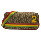 Dior Shoulder Bag Rasta Dark Brown Beige Multi Leather