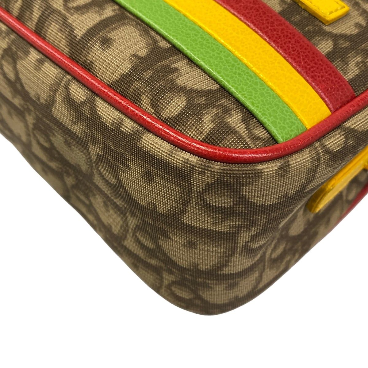 Dior Shoulder Bag Rasta Dark Brown Beige Multi Leather — view 6