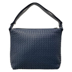 Bottega Veneta Shoulder Bag Intrecciato Navy Leather — view 3