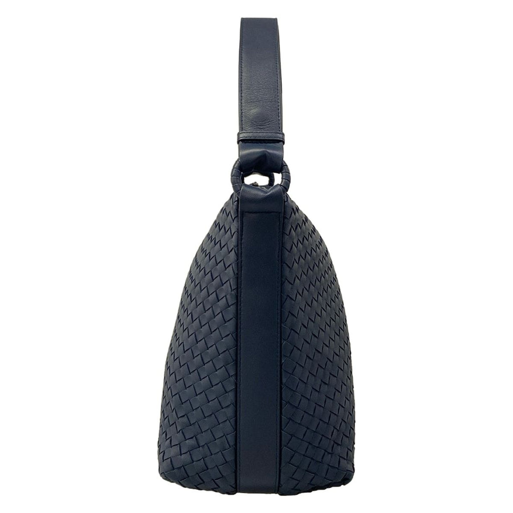 Bottega Veneta Shoulder Bag Intrecciato Navy Leather — view 4