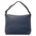 Bottega Veneta Shoulder Bag Intrecciato Navy Leather