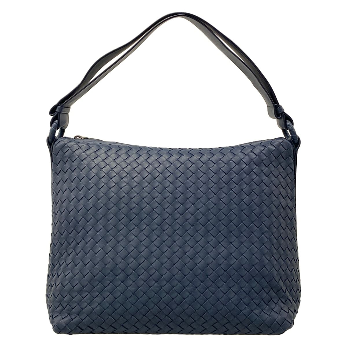 Bottega Veneta Shoulder Bag Intrecciato Navy Leather