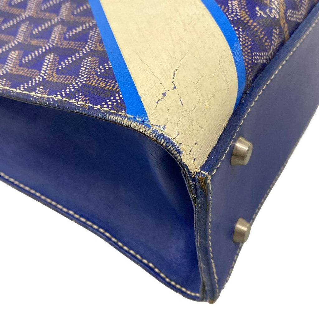 Goyard Tote Komol GM Blue Ivory Multi Markage Initial Leather — view 6