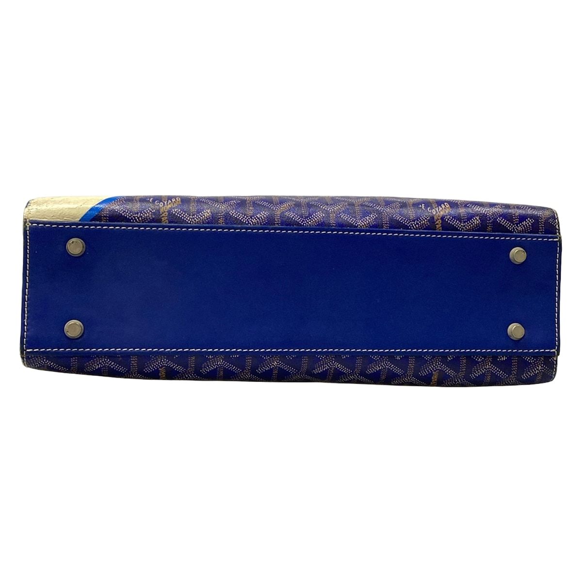 Goyard Tote Komol GM Blue Ivory Multi Markage Initial Leather — view 5