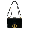 Dior Shoulder Bag 30 Montaigne Flap Black Gold Leather