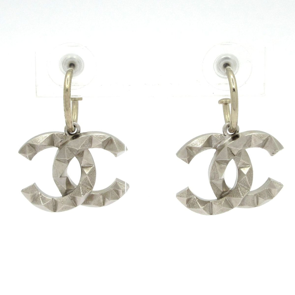 Chanel Earrings CC Logo Silver