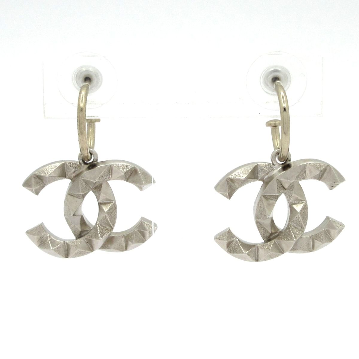 Chanel Earrings CC Logo Silver