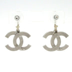 Chanel Earrings CC Logo Silver — view 3
