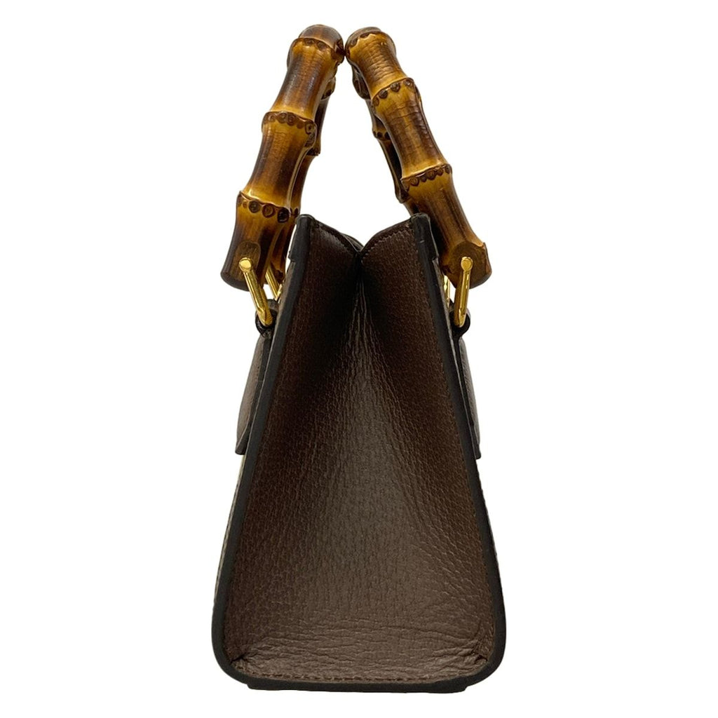 Gucci Handbag Diana Jumbo GG Mini Tote Dark Brown Beige Leather — view 4