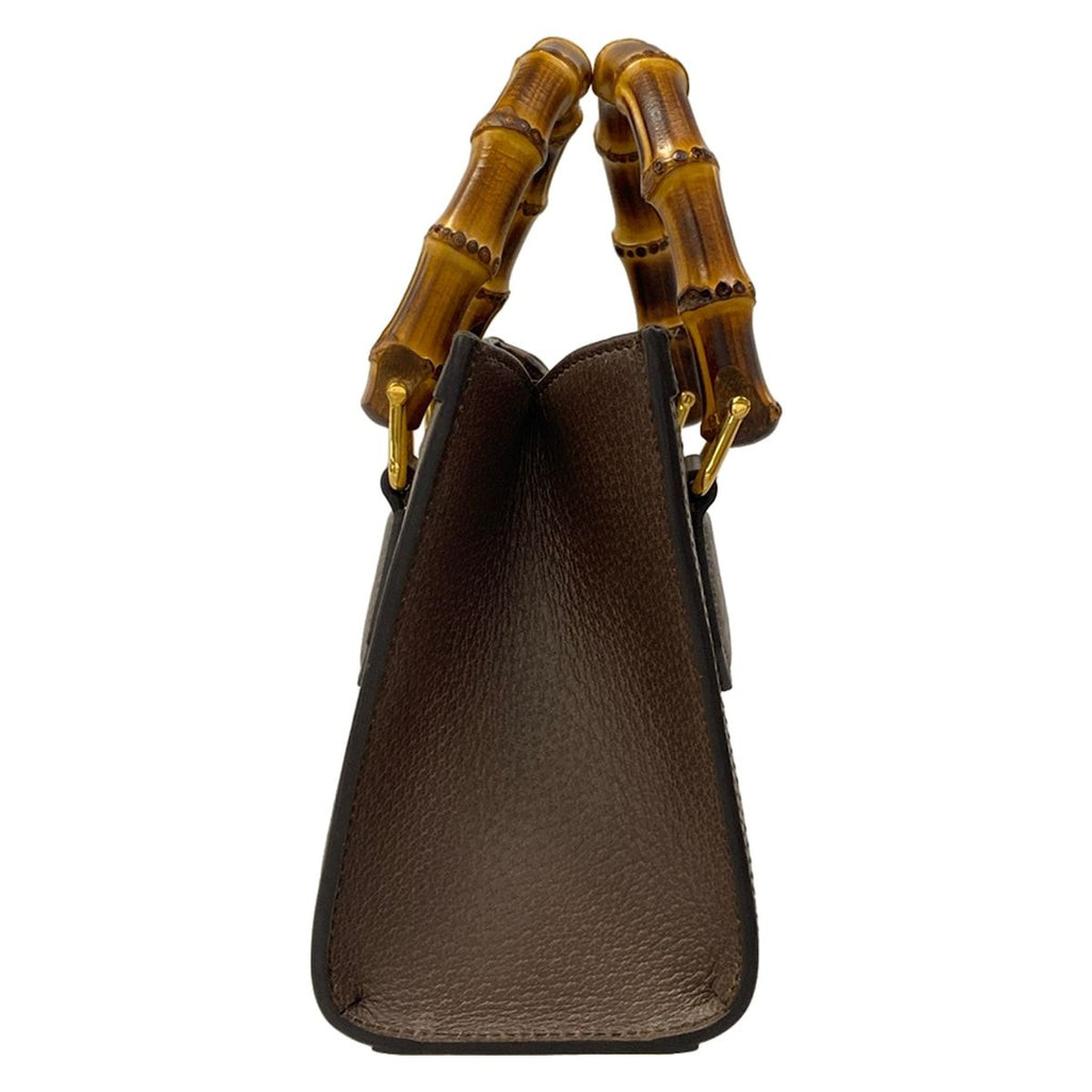 Gucci Handbag Diana Jumbo GG Mini Tote Dark Brown Beige Leather — view 2