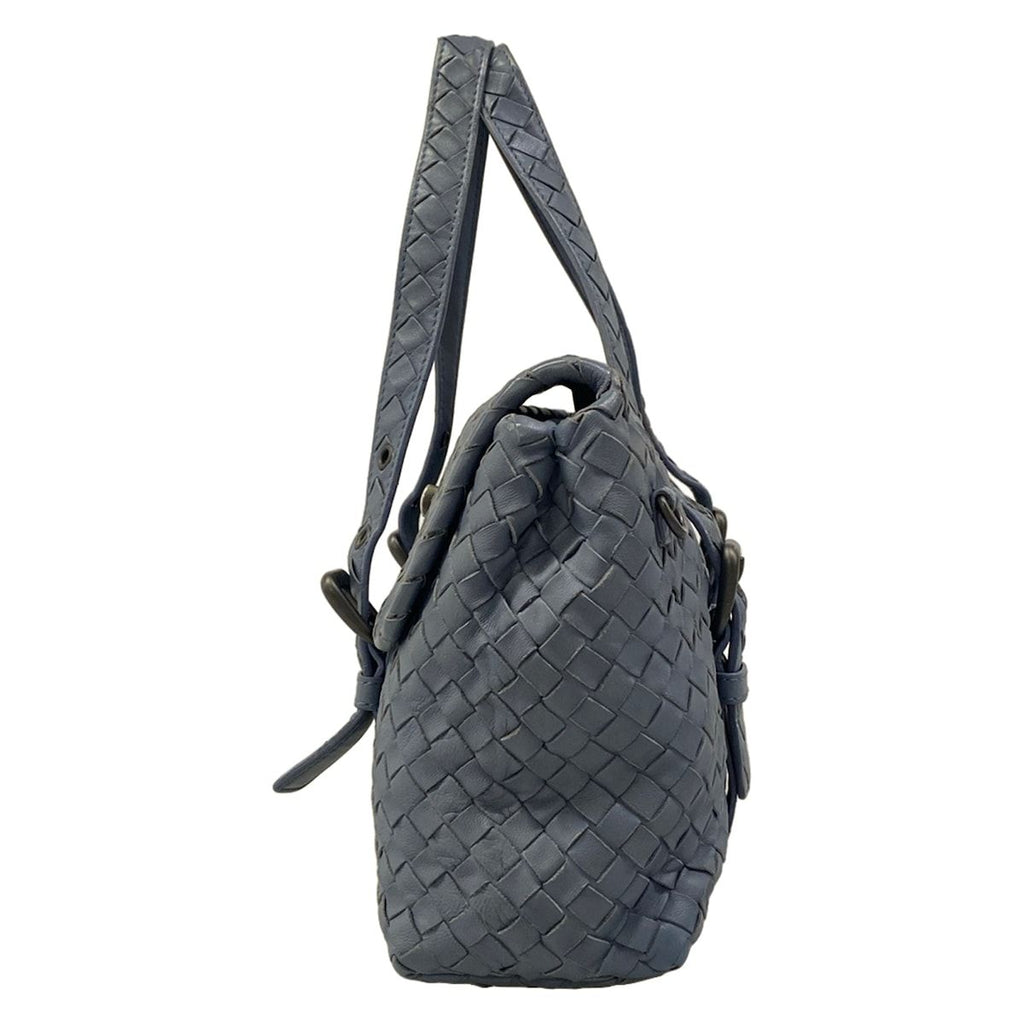 Bottega Veneta Handbag Intrecciato Blue Gray Leather — view 4
