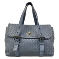 Bottega Veneta Handbag Intrecciato Blue Gray Leather