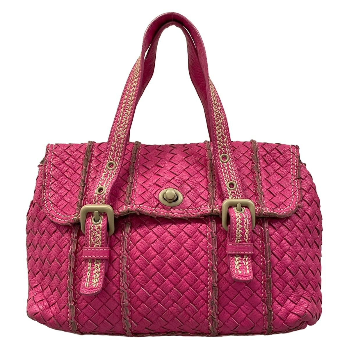 Bottega Veneta Handbag Intrecciato Pink Leather
