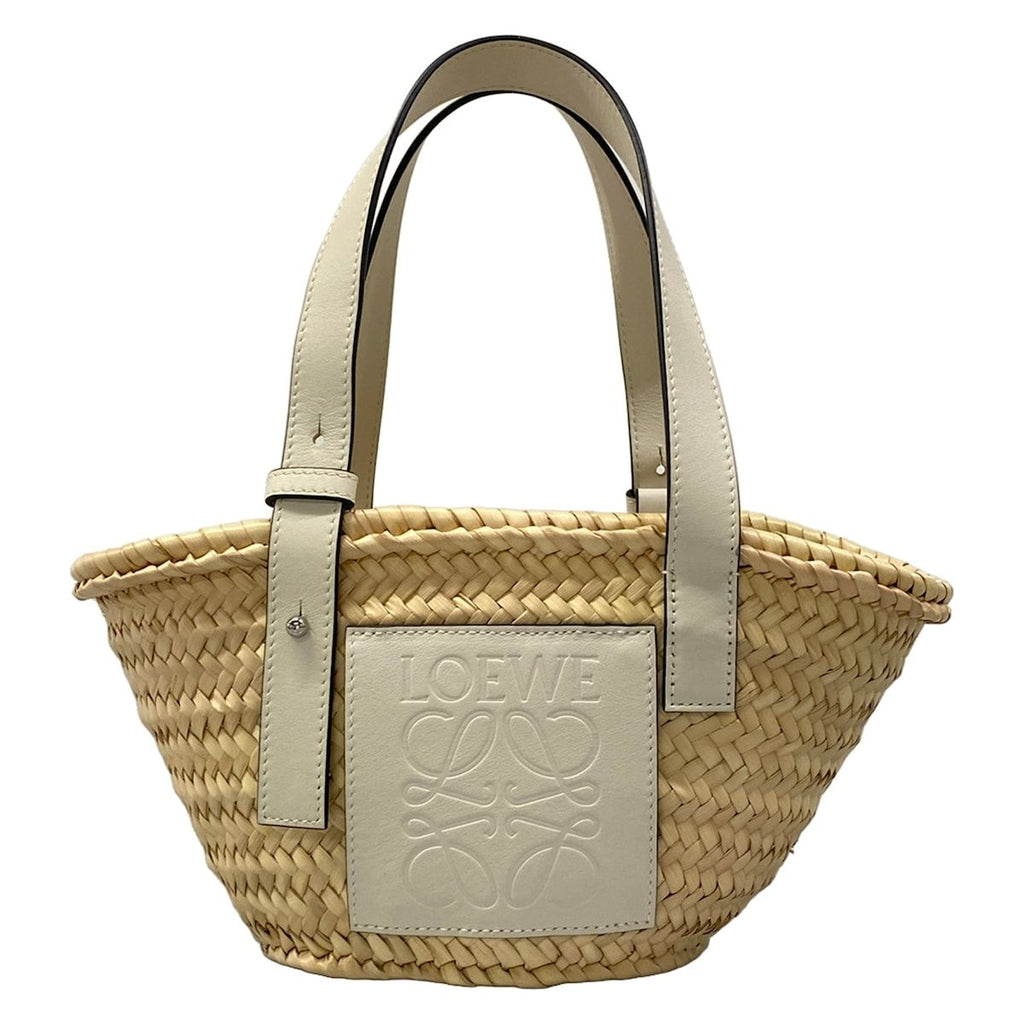 Loewe Tote Basket Ivory White Leather
