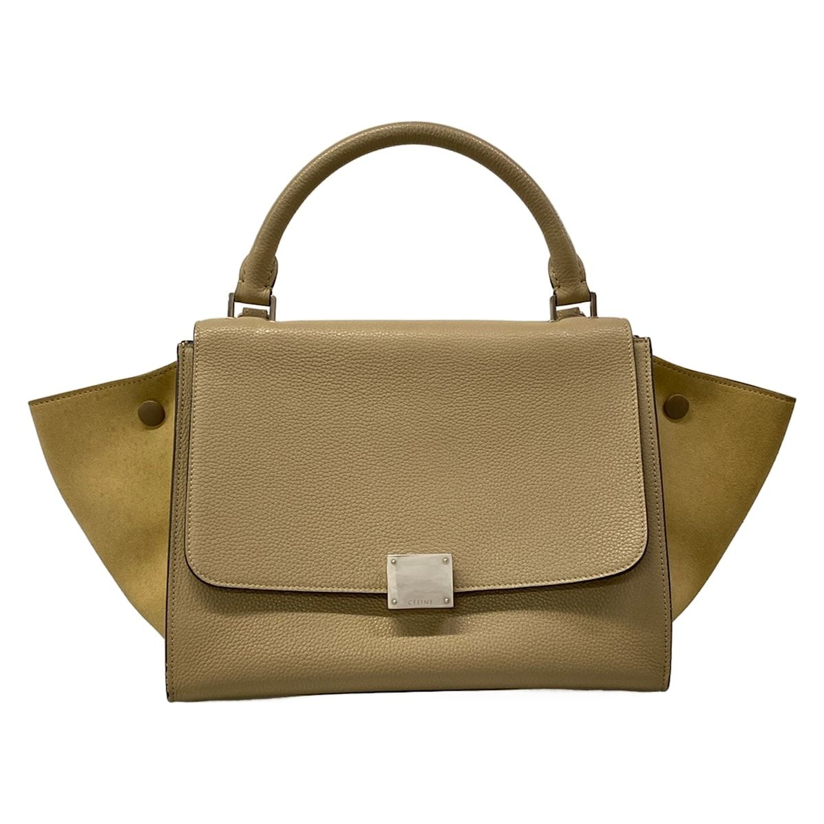 Celine Handbag Trapeze Small Beige Leather