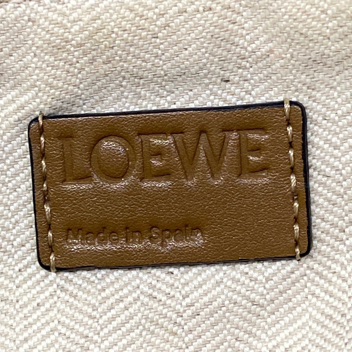 Loewe Handbag Puzzle Bag Beige Dark Brown Leather — view 9