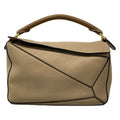 Loewe Handbag Puzzle Bag Beige Dark Brown Leather